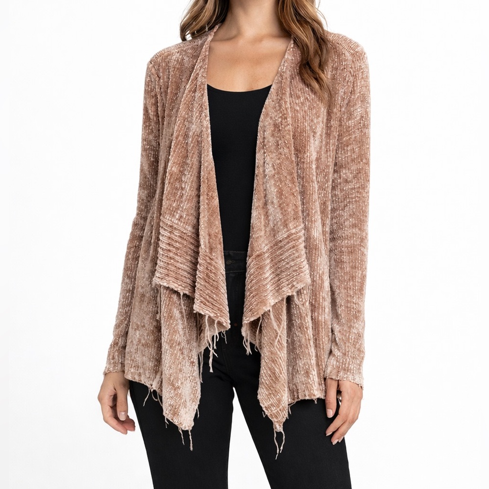 Shyanne Large Cardigan Sweater Fringe Raw Hem Knit Western Country Chenille Boho